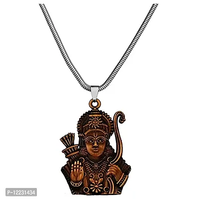 Dasharatha Nandan Lord Prabhu Ram Copper Locket With Snake Chain Pendant for Men and Women