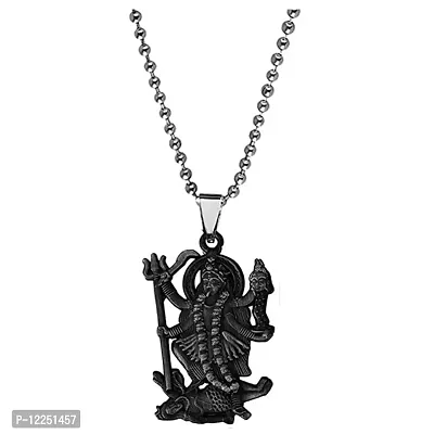 Goddess Kali/Maa Kali/Mahakali Grey Locket Stainless Steel Chain Pendant for Men and Women