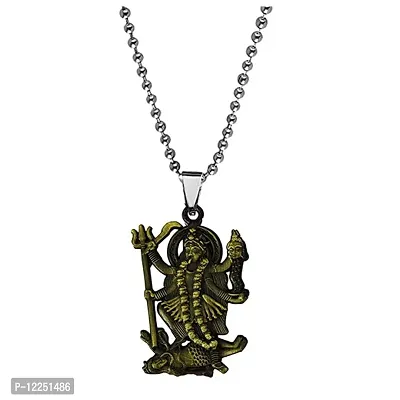 Goddess Kali/Maa Kali/Mahakali Bronze Locket Stainless Steel Chain Pendant for Men and Women