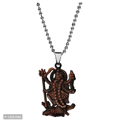 Goddess Kali/Maa Kali/Mahakali Copper Locket Stainless Steel Chain Pendant for Men and Women