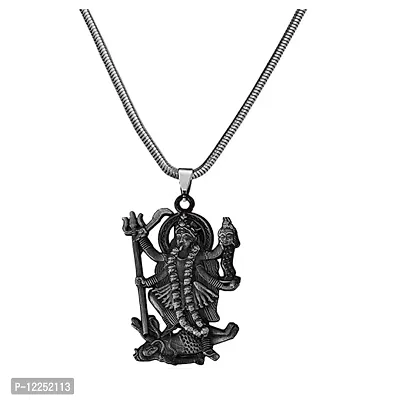 Goddess Kali/Maa Kali/Mahakali Grey Snake Chain Pendant for Men and Women-thumb0