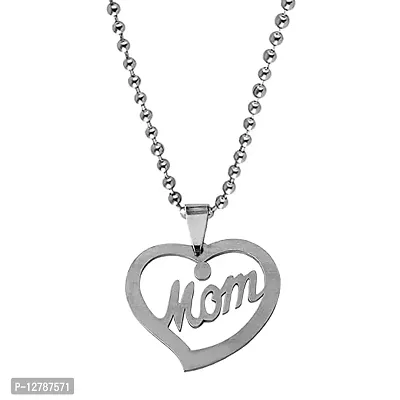 Mothers Day Gift For Mom Special Heart Silver Stainless Steel Pendant Necklace Chain-thumb0