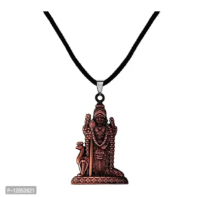 South Indian Lord Murugan Kartikeya Tamil Om VEL Copper locket with Cord Chain Pendant-thumb0