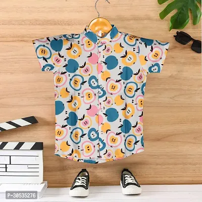 Stylish Multicoloured Cotton Printed Shirt For Boys-thumb0