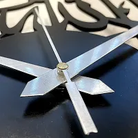 Ingo creation Wood Stylish Allah, Zua-ad Round Design Wall Clock for Home Living Room Office Bedroom Decor (Black, 12 x12 Inch)-thumb3