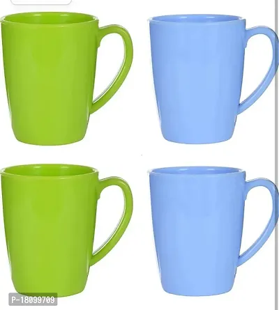 EcoFood?Meal with Nature ? SET 4 MUGS -Microwave Safe Tea and Coffee Mugs Set of 4 |100% BPA Free Food Grade Virgin Plastic Coffee Mugs | Tea Cups Set of4(2Mugs Green 2Mugs Blue, 300ML