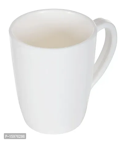 BPA Free Food-Grade Virgin Plastic (Microwave Safe) Tea And Coffee Mugs - White-thumb2