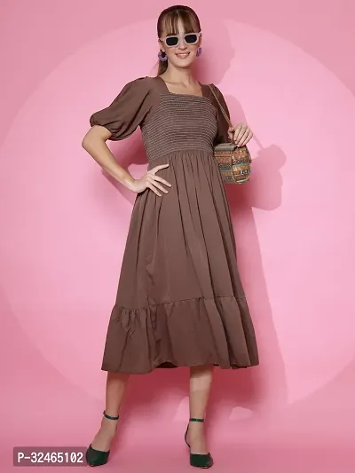 Stylist Crepe Dress For Women-thumb2