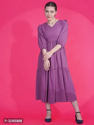 Stylist Crepe Dress For Women-thumb2