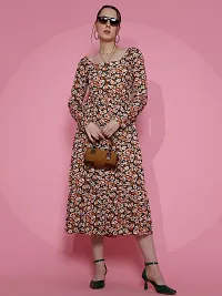 Stylist Crepe Dress For Women-thumb1