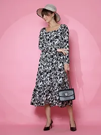 Stylist Crepe Dress For Women-thumb2