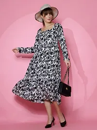 Stylist Crepe Dress For Women-thumb1