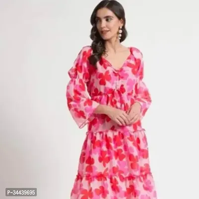 Fancy Crepe Dress For Women-thumb0