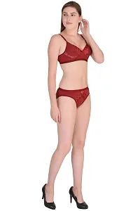 Trendy Maroon Hosiery Lingerie Set-thumb1