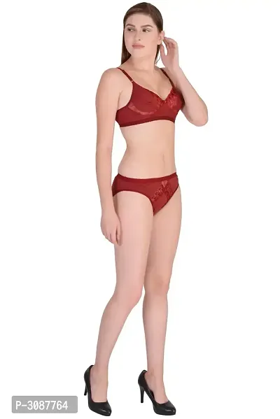 Trendy Maroon Hosiery Lingerie Set-thumb2