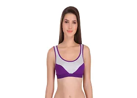 Women Multicoloured Cotton Spandex Sports Bras Combo of 2-thumb1