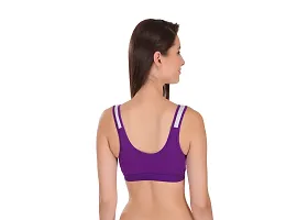 Women Multicoloured Cotton Spandex Sports Bras Combo of 2-thumb2