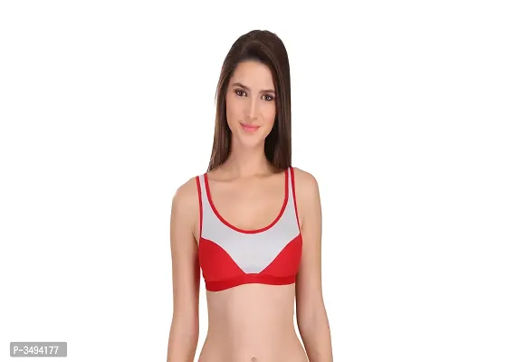 Women Multicoloured Cotton Spandex Sports Bras Combo of 2-thumb2