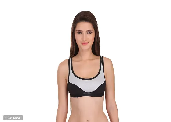 Women Multicoloured Cotton Spandex Sports Bras Combo of 3-thumb2