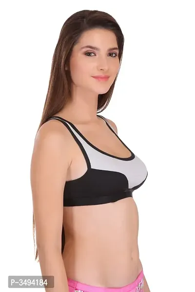 Women Multicoloured Cotton Spandex Sports Bras Combo of 3-thumb4