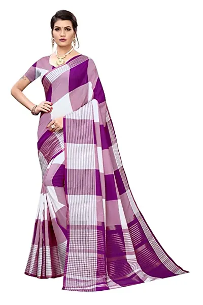 Classic Silk Checked Saree with Blouse piece