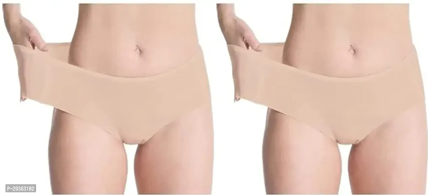 Stylish Beige Nylon Panty For Women Pack Of 2-thumb0