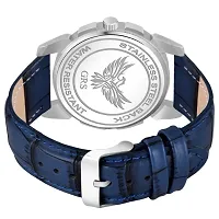 Stylish Blue Genuine Leather Analog Watch For Men-thumb1