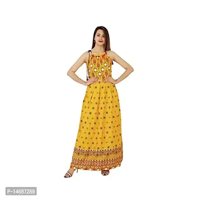 Devek Kurti Long Dress Printed Gown Anarkali Kurti Sleevless Kurti for Women  Girls-thumb0