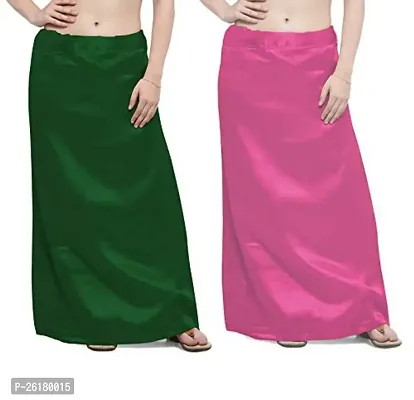Cotton Saree Womens Inskirt Peticoat Full Length Plain Petticoat || Women's Cotton Saree inskirt Petticoat (Green  Baby Pink)
