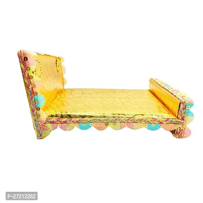 Kanha Ji Bed laddu gopal ji janamastmi special fancy bed size small new bed-Golden_MEDIUM