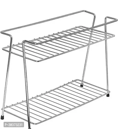 Stainless Steel 2 Tier Kitchen Rack Pantry Storage Organizer-thumb0