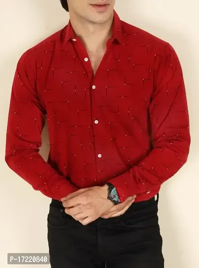 New Micro Printed Shirt's For Man's With Classic Coller Long Sleeves With Pocket Formal Use
