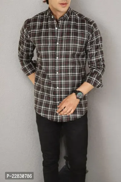 Classic Cotton Checked Casual Shirts for Men-thumb0