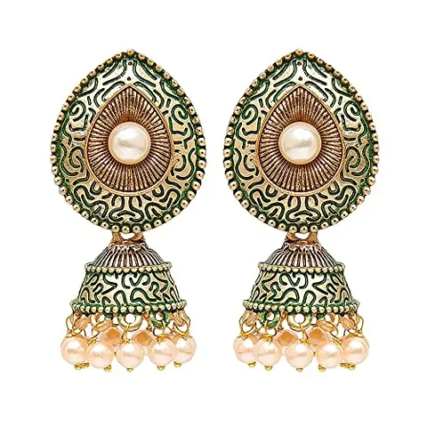 Meenakari Jhumkas Earrings For Women