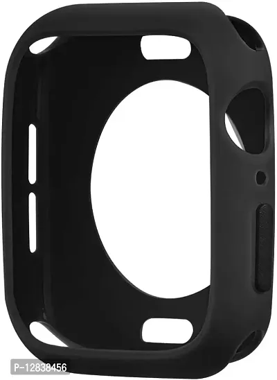 EATERA Matte Soft TPU Ultra-Thin Case, Cover with Removable Button for Apple Watch Series 3 2 1 42MM-Black/Black