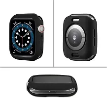 EATERA Matte Soft TPU Ultra-Thin Case, Cover with Removable Button for Apple Watch Series 3 2 1 42MM-Black/Black-thumb4