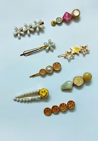 R ENTERPRISE GOLDEN DIAMOND WITH PEARL HAIR CLIPS-thumb1