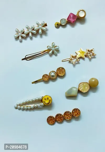 R ENTERPRISE GOLDEN DIAMOND WITH PEARL HAIR CLIPS-thumb2