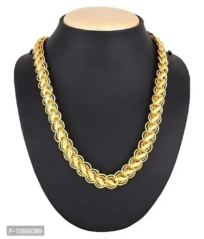 Double Coated Designer Link Chain With Gold Plating Fancy Neck Chain Jewelry-thumb0