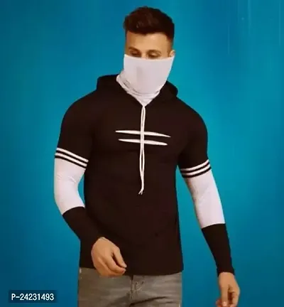 Comfortable Black Polycotton Sweatshirts For Men