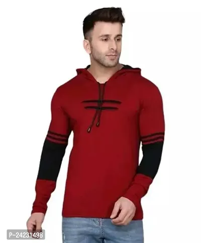 Comfortable Maroon Polycotton Sweatshirts For Men