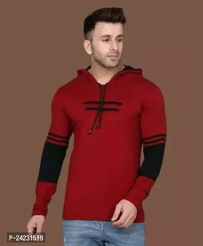 Comfortable Maroon Polycotton Sweatshirts For Men-thumb0