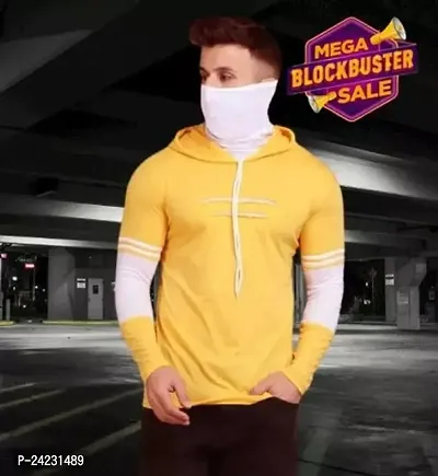 Comfortable Yellow Polycotton Sweatshirts For Men