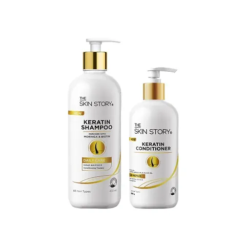 The Skin Story Daily Hair Care Duo Value Pack |The Skin Story Keratin Shampoo And Keratin Conditioner|