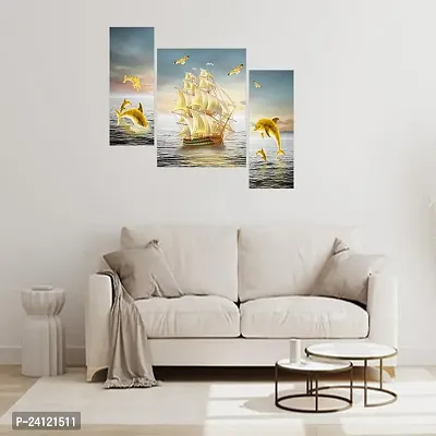 Set Of 3 Scenery 3D Framed Wall Paintings 45X30 Cm