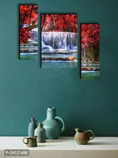 Set Of 3 Scenery 3D Framed Wall Paintings 45X30 Cm-thumb0