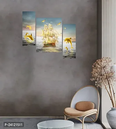 Set Of 3 Scenery 3D Framed Wall Paintings 45X30 Cm-thumb2