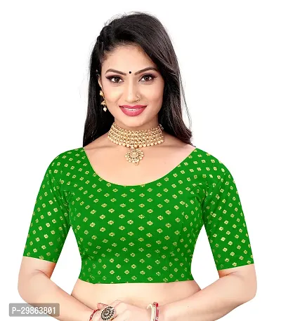 Latest Foli printed stretchable cotton lycra half sleeve  Designer Blouse