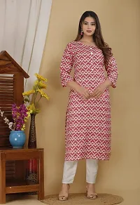 Anmolee Crea. Present Women's Rayon Botanical Printed Straight Fit A-Line Kurti Only-thumb3