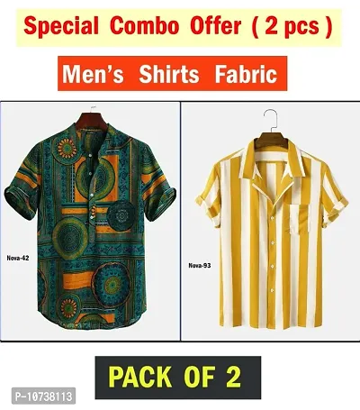 Trendy Casual Men digital Printed Shirt Fabric-thumb0